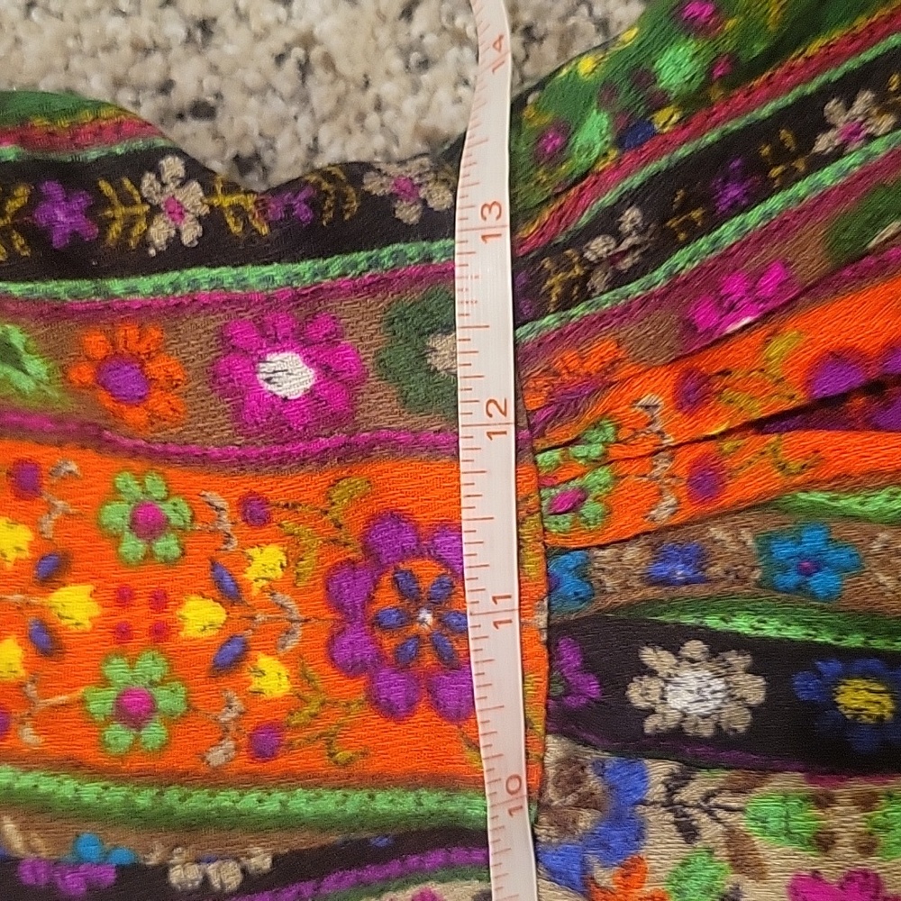 Vibtage Retro Psychedelic 60's 70's Button Down Collared Dress Flower Small XS - Picture 7 of 11